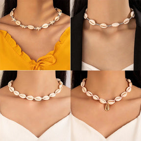 Fashion Rope Chain Natural Shell Choker Necklace