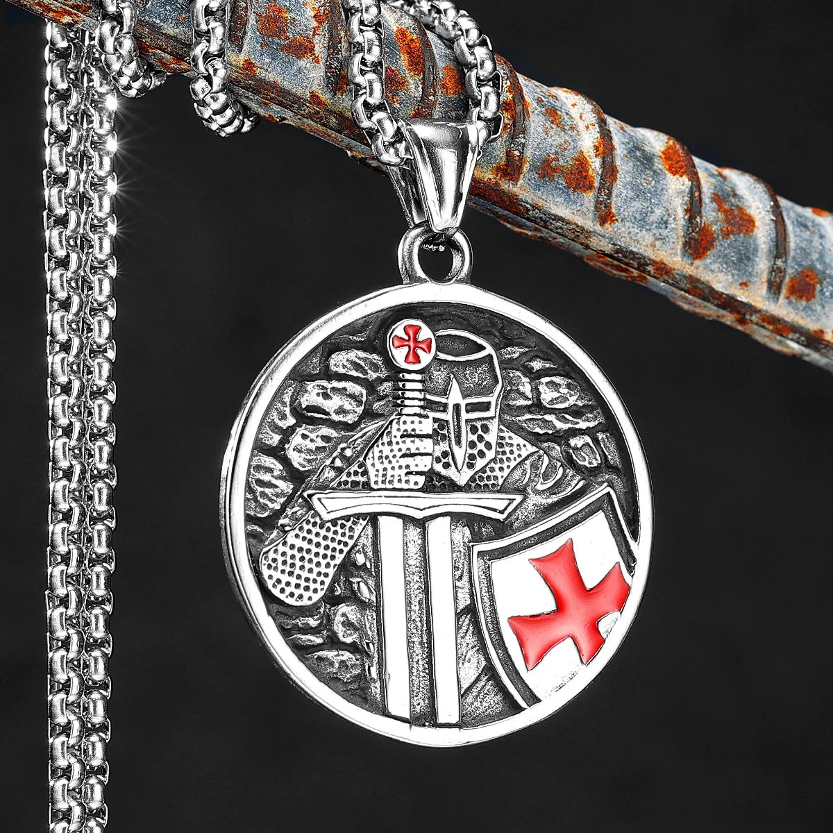 Red Crusade Paladin Necklaces Pendants