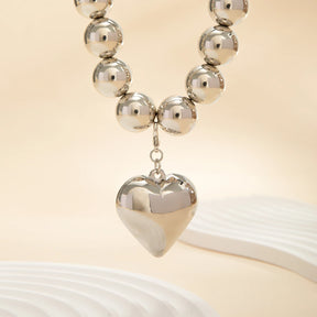 ball chain necklace Heart Pendant Choker Collar