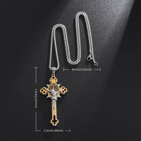 Saint St. Benedict Jesus Cross Pendant Necklace Christian Catholic Amulet