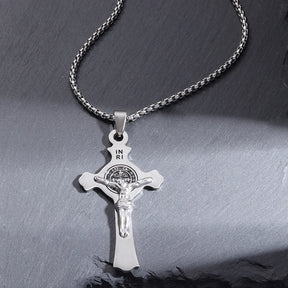 Saint St. Benedict Jesus Cross Pendant Necklace Christian Catholic Amulet