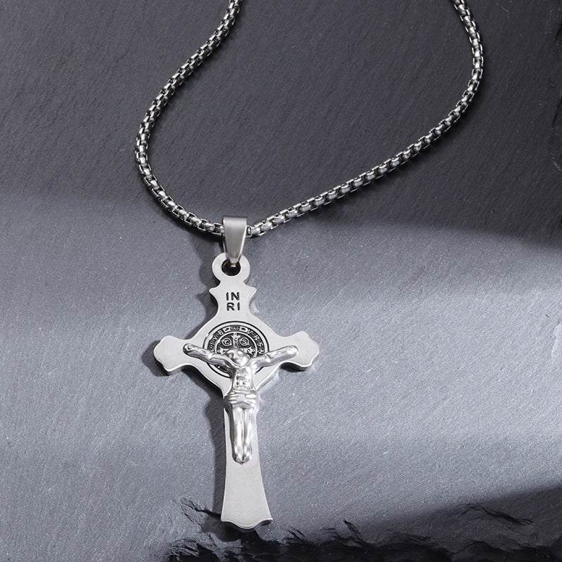 Saint St. Benedict Jesus Cross Pendant Necklace Christian Catholic Amulet