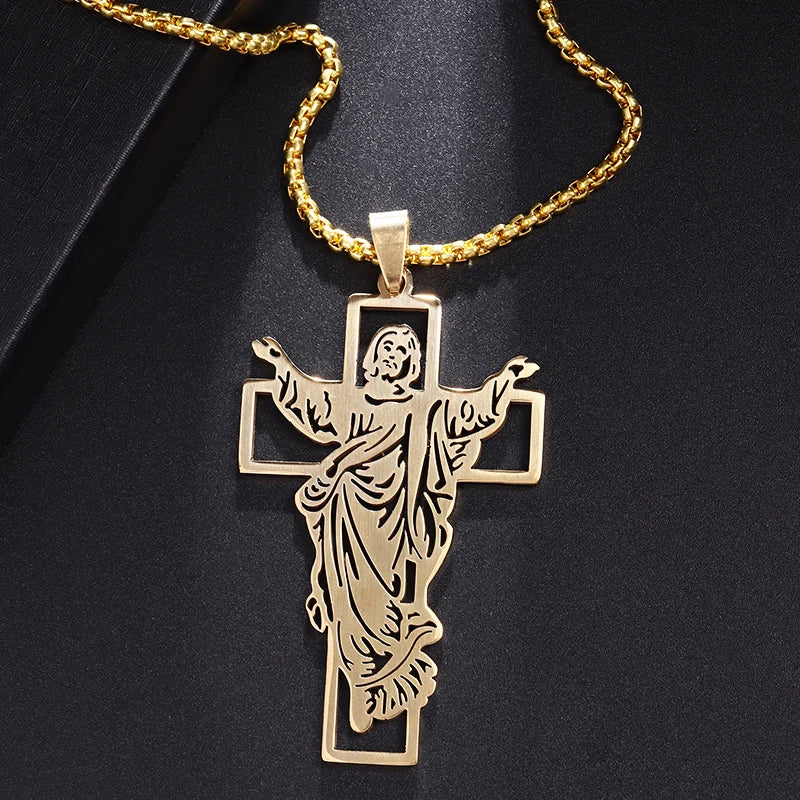 Saint St. Benedict Jesus Cross Pendant Necklace Christian Catholic Amulet