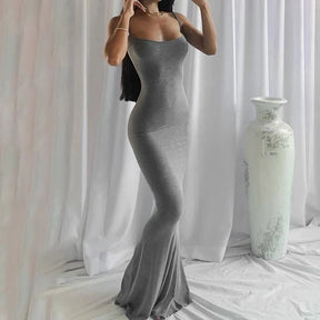 Satin Slip Sleeveless Backless Maxi Dress Women Y2K