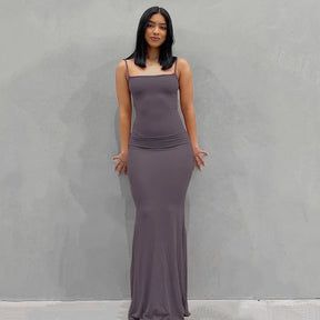 Satin Slip Sleeveless Backless Maxi Dress Women Y2K