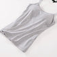 Solid Tank Tops Adjustable Strap Built In Cup Padded Wireless Camisole Camis Vest