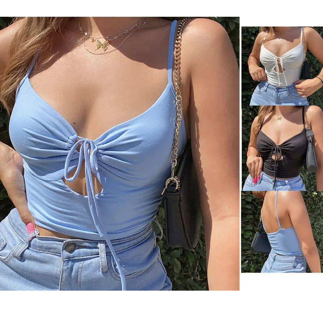 Lace-up Camisole Y2k Hollow Out Crop Top Summer