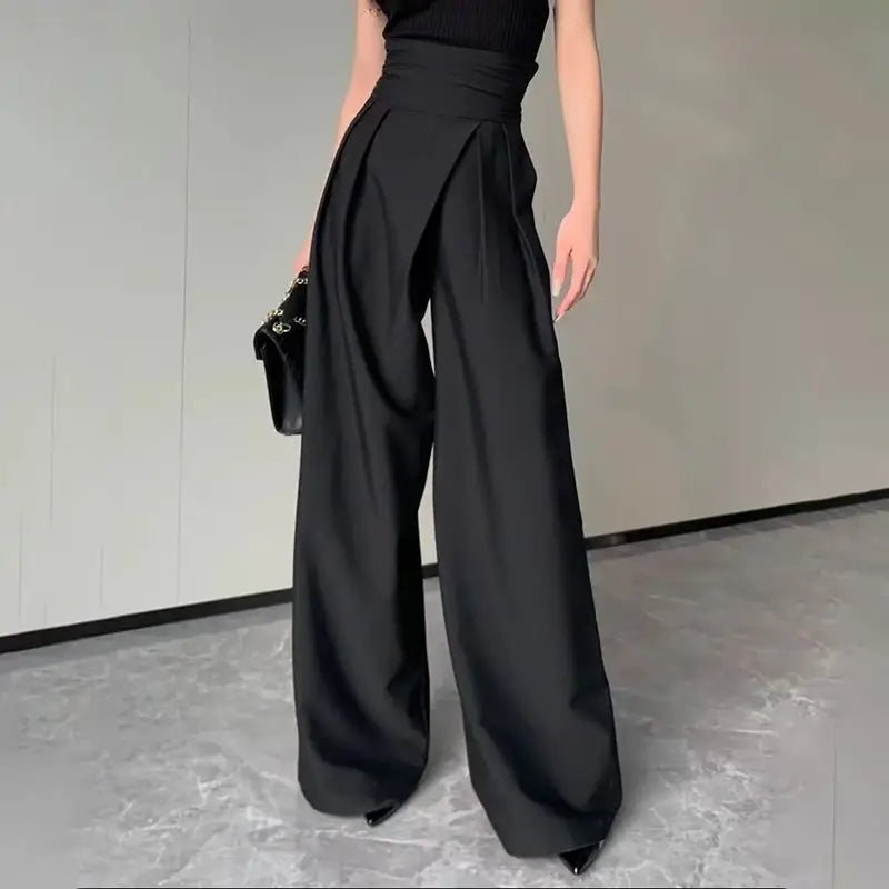 Magic High Waist Loose Straight Drooping Mopping Casual Trousers