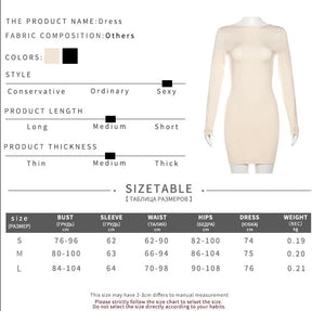 Backless Full Sleeve O-neck Basic Fit Bodycon