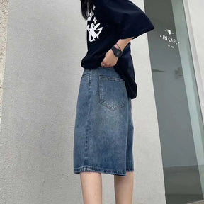 High Street Retro Blue Jeans Shorts Women Y2k Clothing Oversize