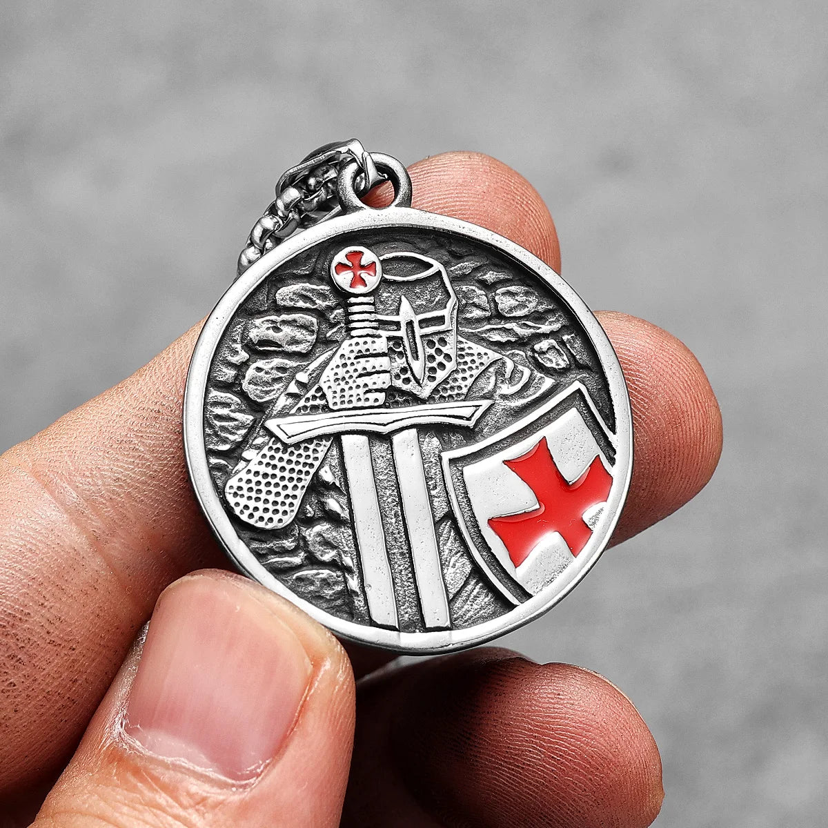 Red Crusade Paladin Necklaces Pendants