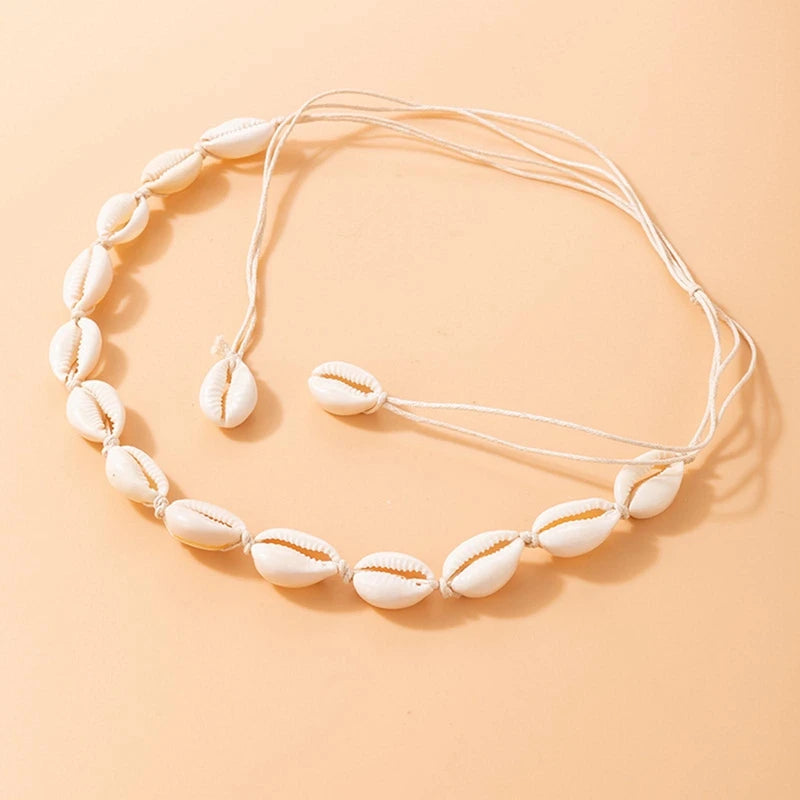 Fashion Rope Chain Natural Shell Choker Necklace