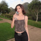 Leopard Print Sling Women Sexy Tube Top Sleeveless Backless Lace Slim Tanks Tops