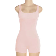 Solid Sleeveless Playsuit Club Streetwear