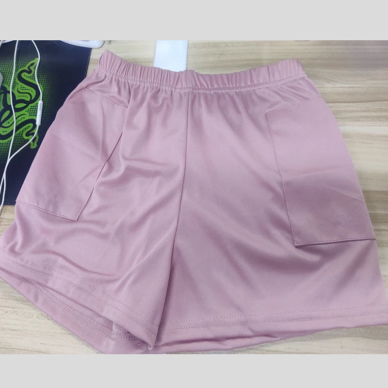 High Waist Pants With Pocket Yoga Shorts Women Sports Short Bottoms