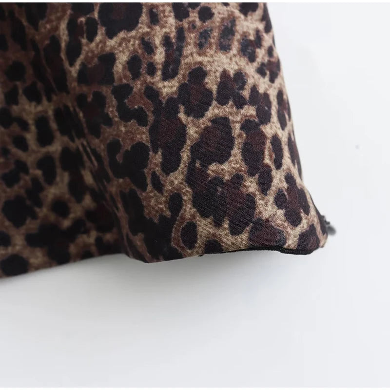 Leopard Print Sling Women Sexy Tube Top Sleeveless Backless Lace Slim Tanks Tops