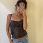 Leopard Print Sling Women Sexy Tube Top Sleeveless Backless Lace Slim Tanks Tops