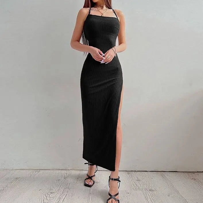 Backless Bandage  Bodycon Halter Neck Split Party Dresses