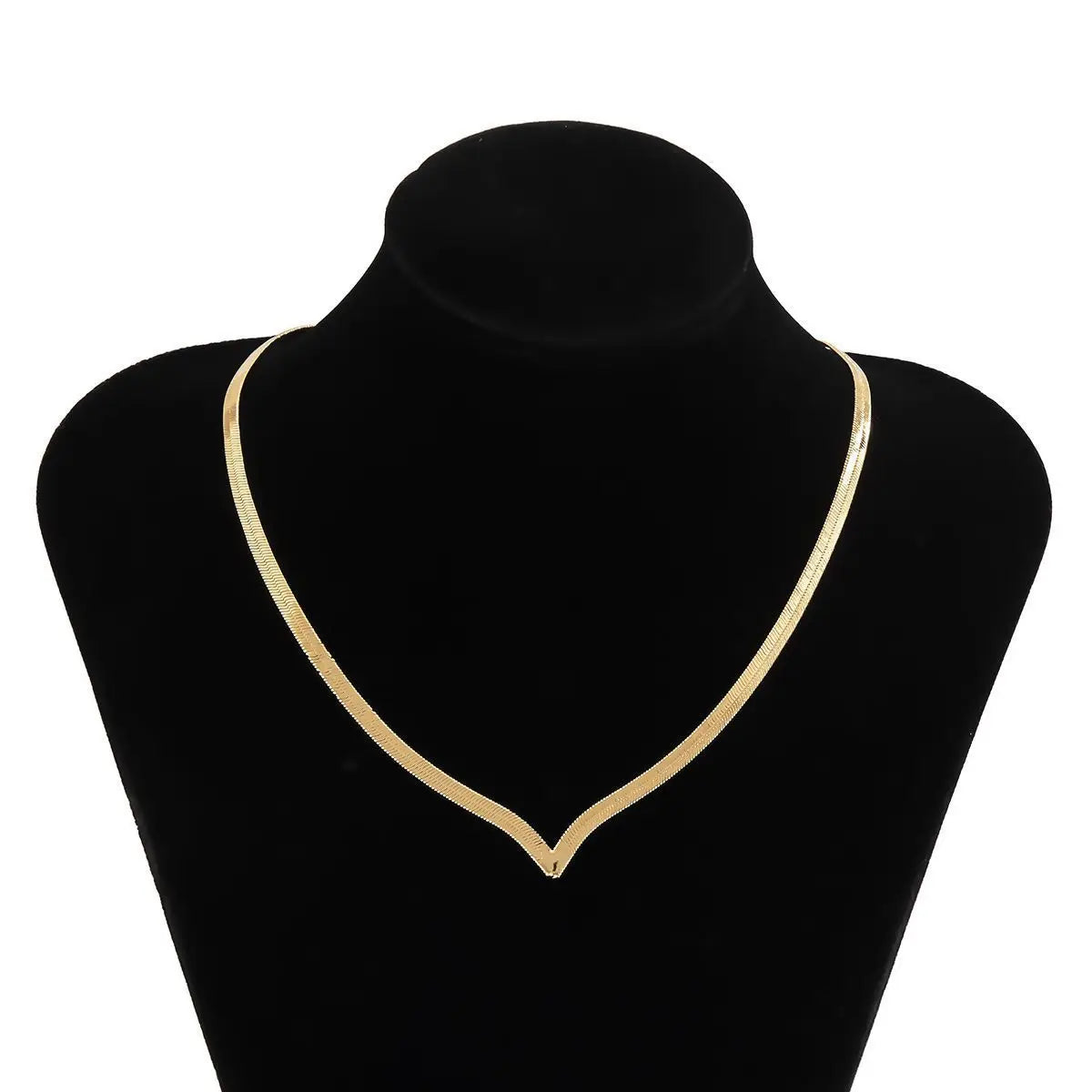 Simple Creative V-shaped Necklace For Women Flat Snake Chain Choker