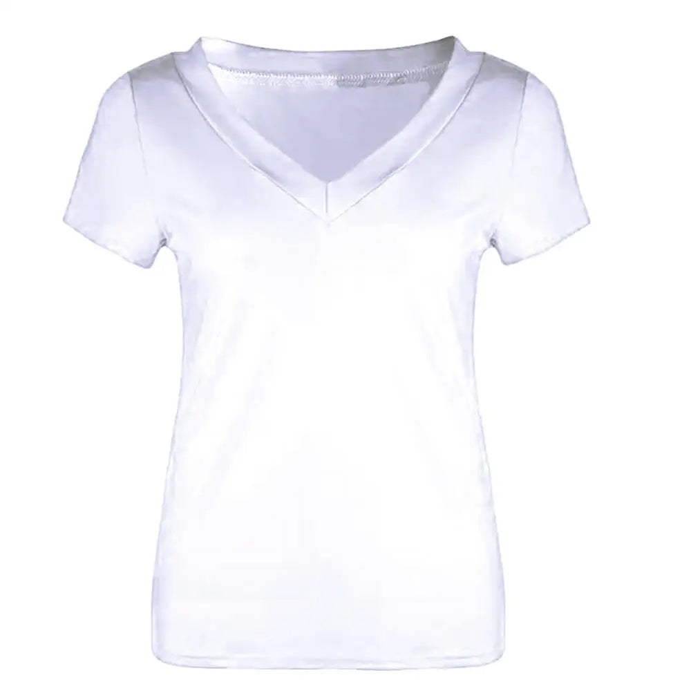 Slim Fit Plus Size T-Shirt Women Top Solid Color Short Sleeve