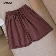 Summer Cotton Linen Loose Women's Shorts Casual Straight Short Pants Harajuku