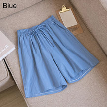 Summer Cotton Linen Loose Women's Shorts Casual Straight Short Pants Harajuku