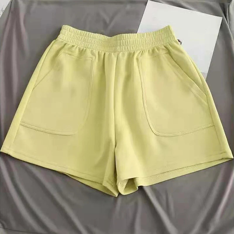 High Waist Pants With Pocket Yoga Shorts Women Sports Short Bottoms