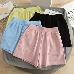 High Waist Pants With Pocket Yoga Shorts Women Sports Short Bottoms