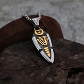 Viking Odin's Spear Gunnier Titanium Steel Personalized Double Sided Rune Pendant