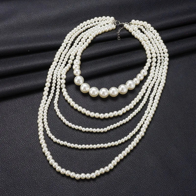 multi strand pearl necklace vintage pearl necklace