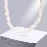 Natural Square Irregular Shell Beaded Chain Necklaces