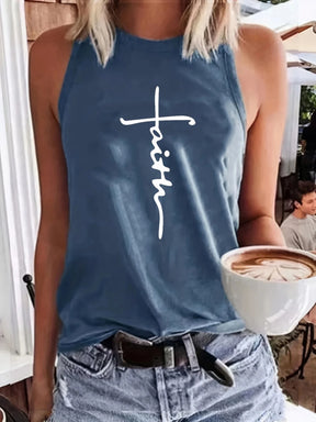 cross faith  Print Large Sleeveless Loose Tank Top T-shirt