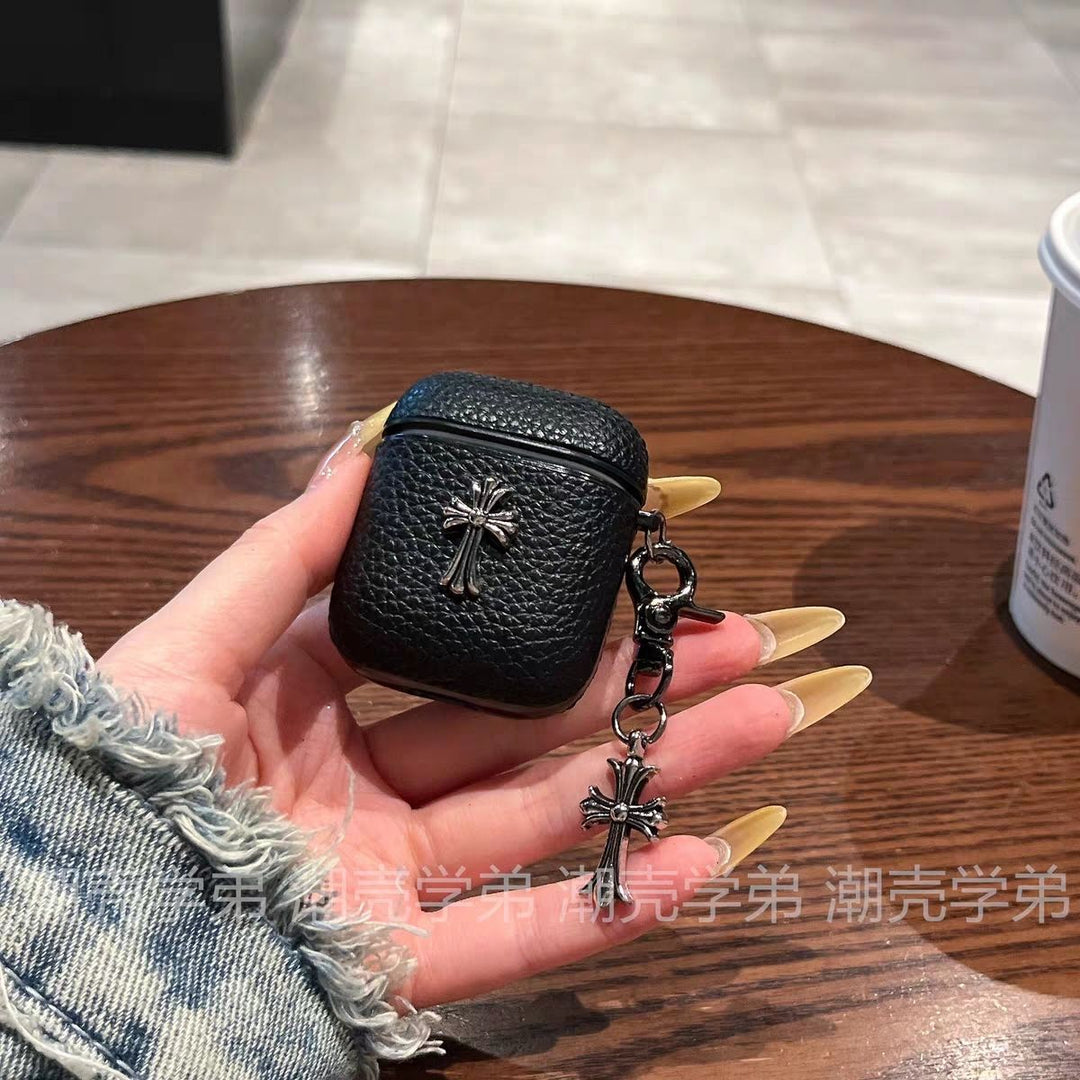 Chrome Hearts Lychee-Textured Apple Earphone Case