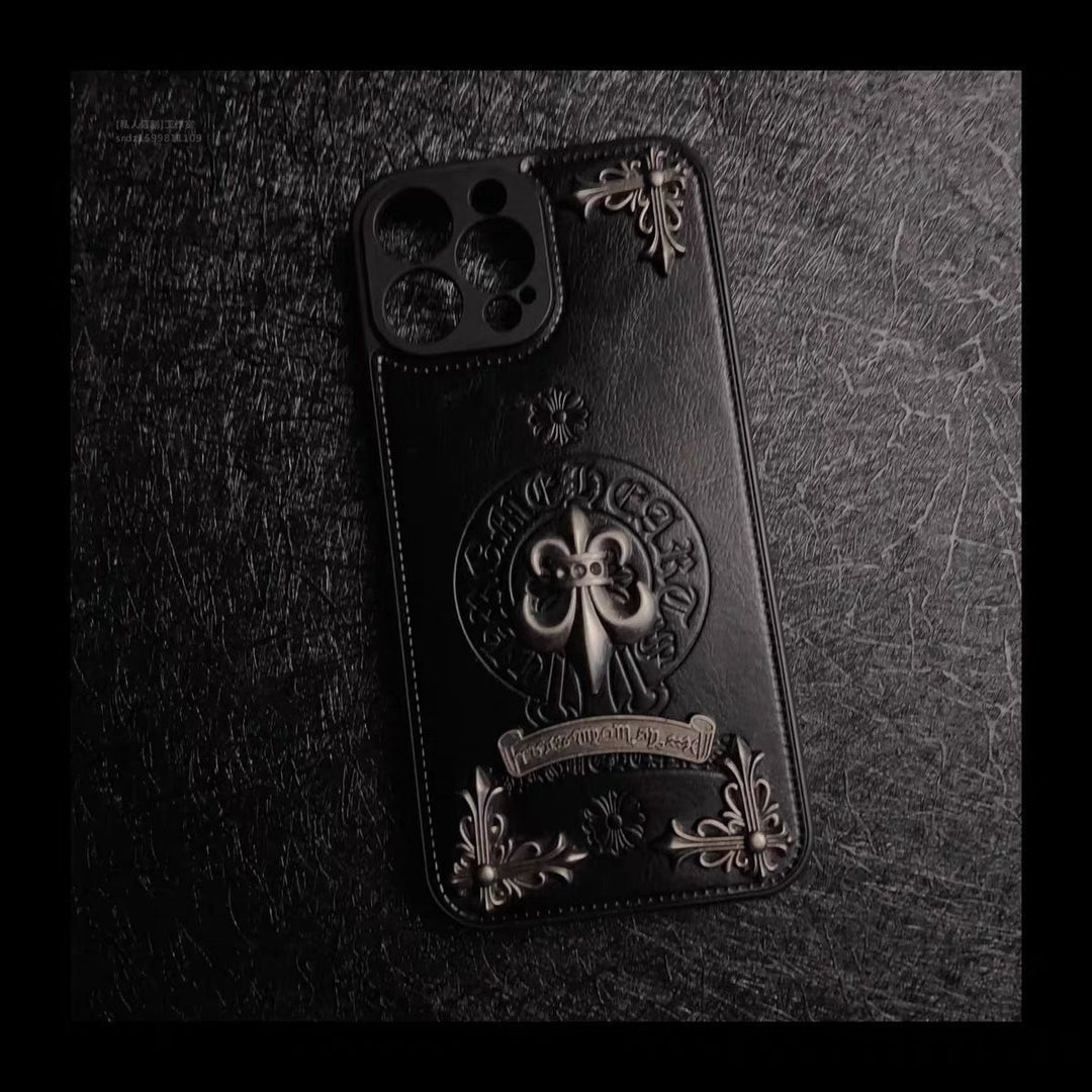 Chrome Hearts Dark Leather iPhone Phone Case