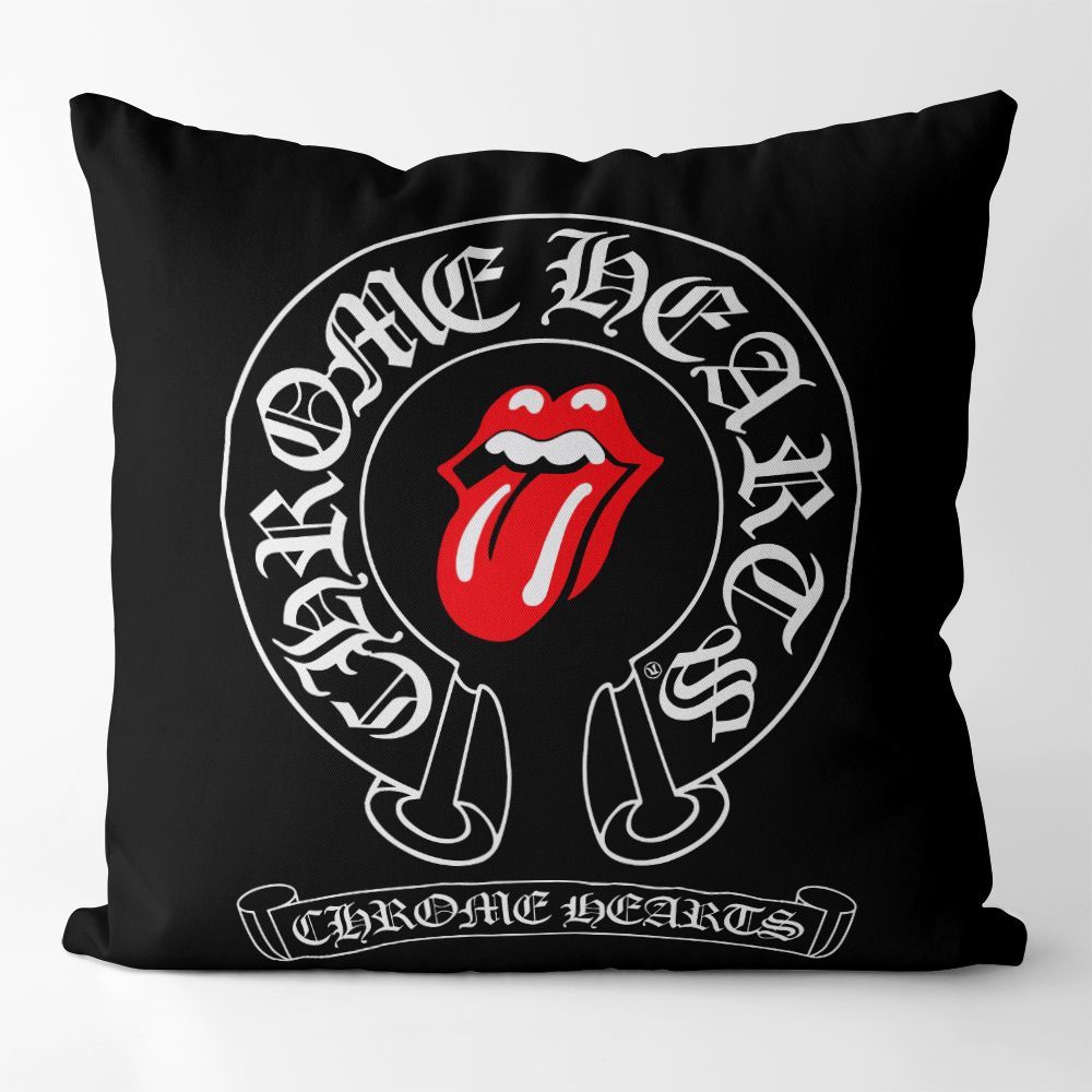 Chrome Hearts-Inspired Black & White Cushion