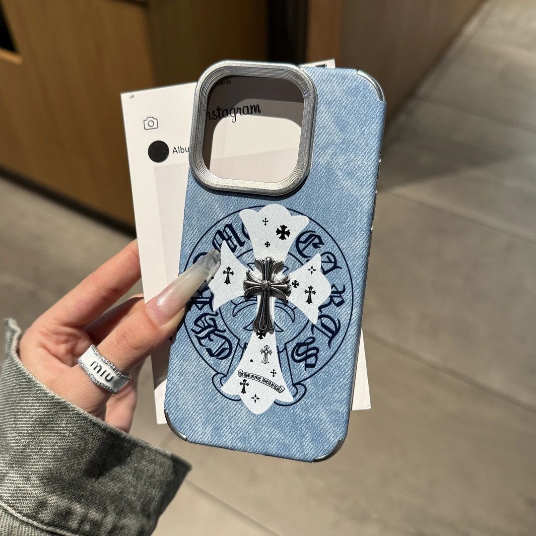 Chrome Hearts Light Blue Denim iPhone Case