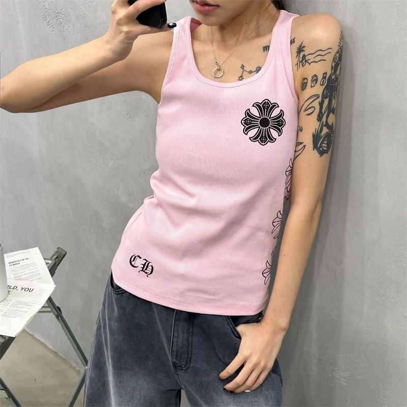 Chrome Hearts Cross Print Sleeveless Camisole & Tank Top