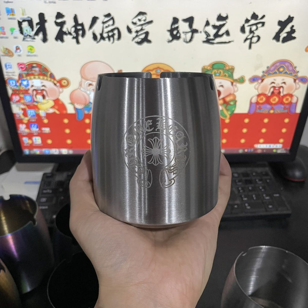 Chrome Hearts Cross Design Extra-Tall Stainless Steel Ashtray