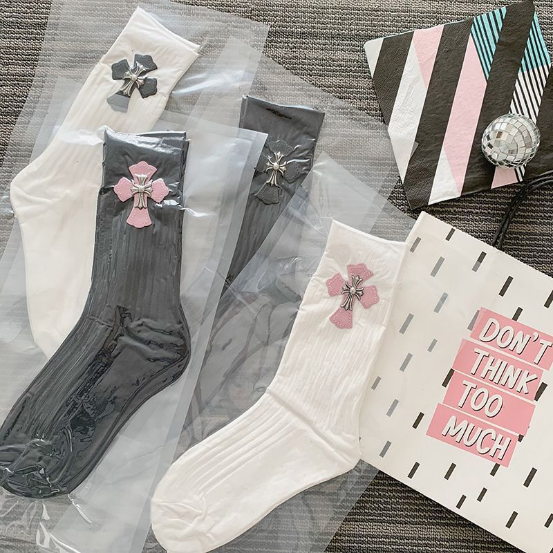 Chrome Hearts Cross Leather-Patch Socks