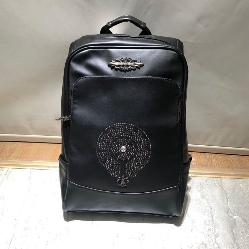 Chrome Hearts genuine leather rhinestone horseshoe backpack
