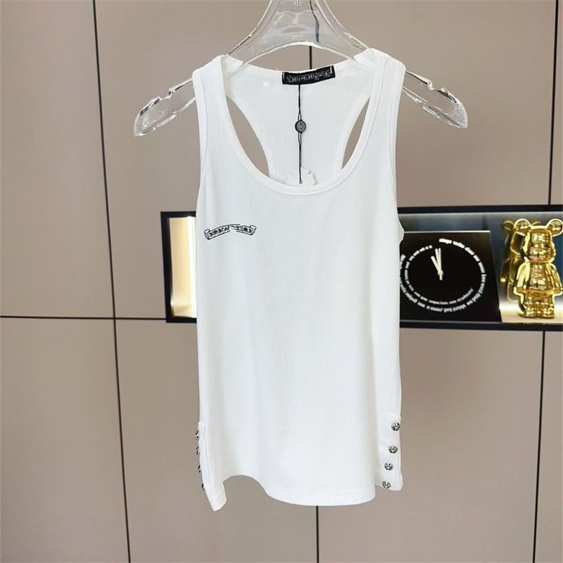 Chrome Hearts-Inspired Tank Top Triple Cross & Sanskrit Design