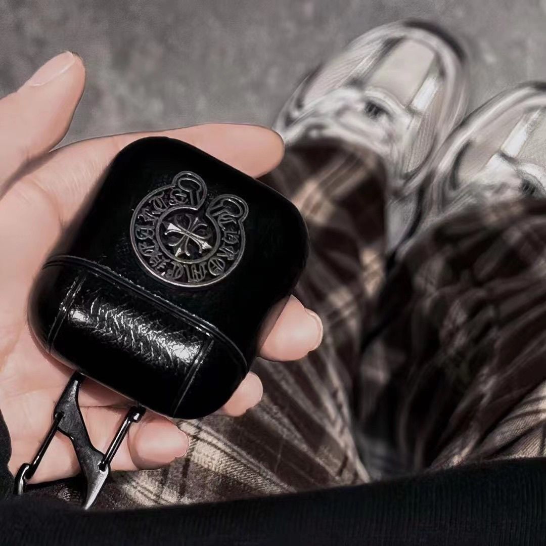 Chrome Hearts Black Bluetooth Earphone Protective Case