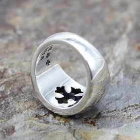 chrome hearts hollow cross flower ring