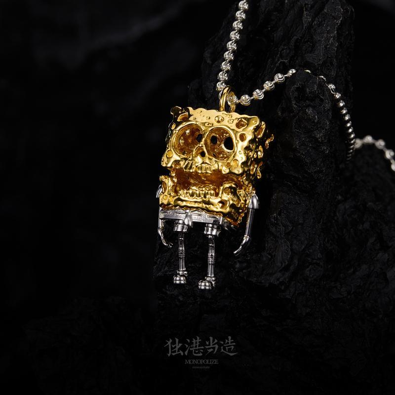 Halloween SpongeBob SquarePants skull pendant