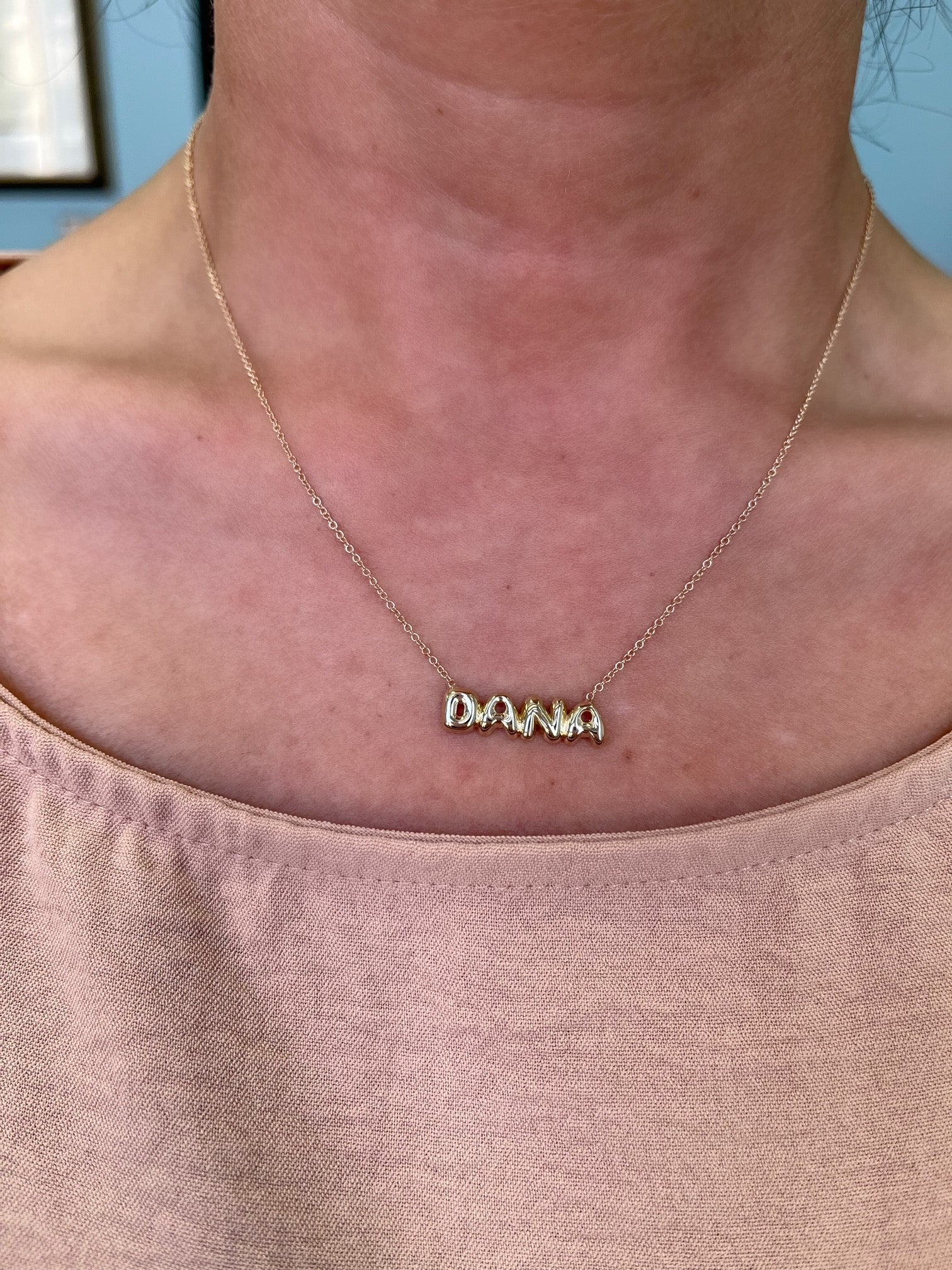 bubble letter name necklace