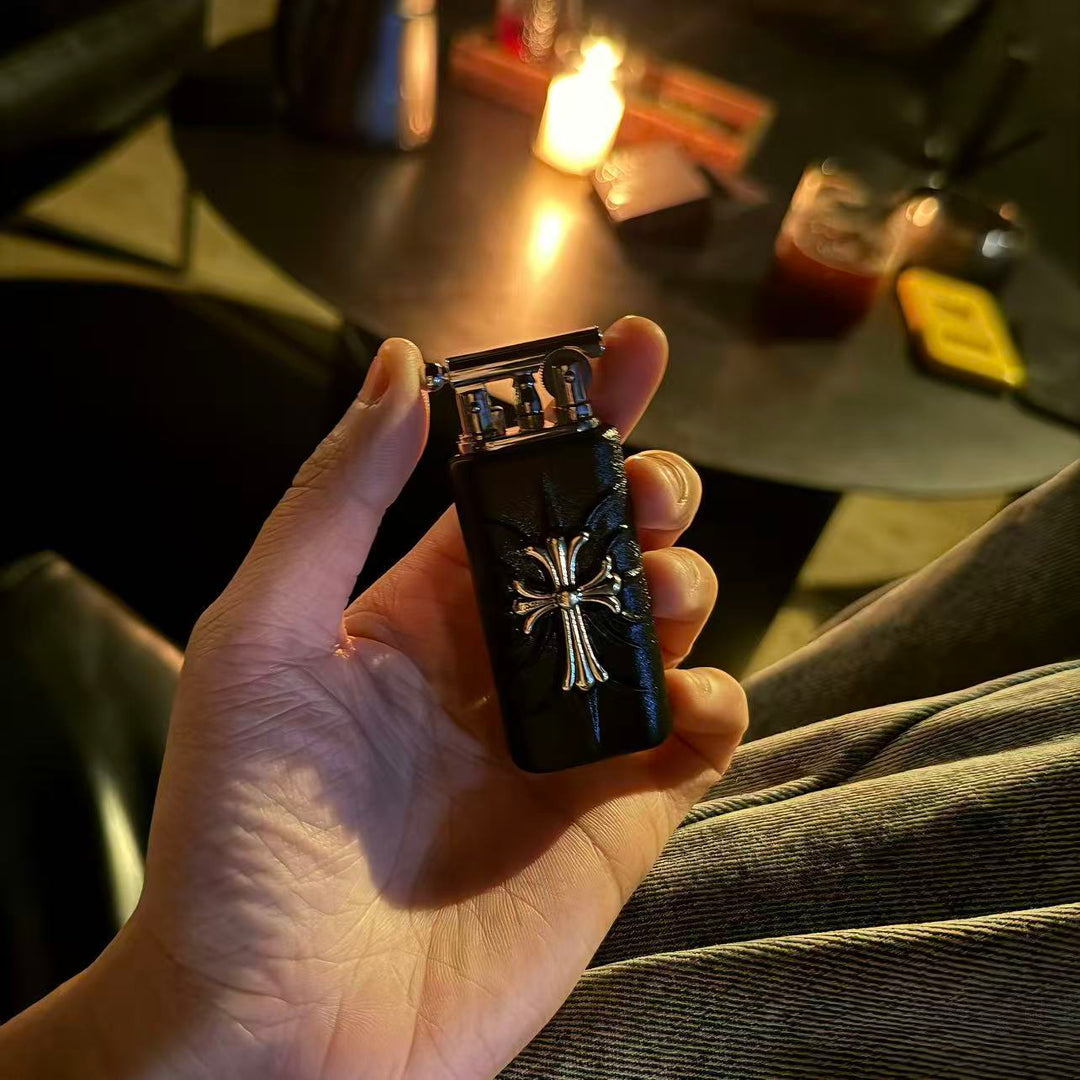 Chrome Hearts Dark Aesthetic Lighter with Cross Motif