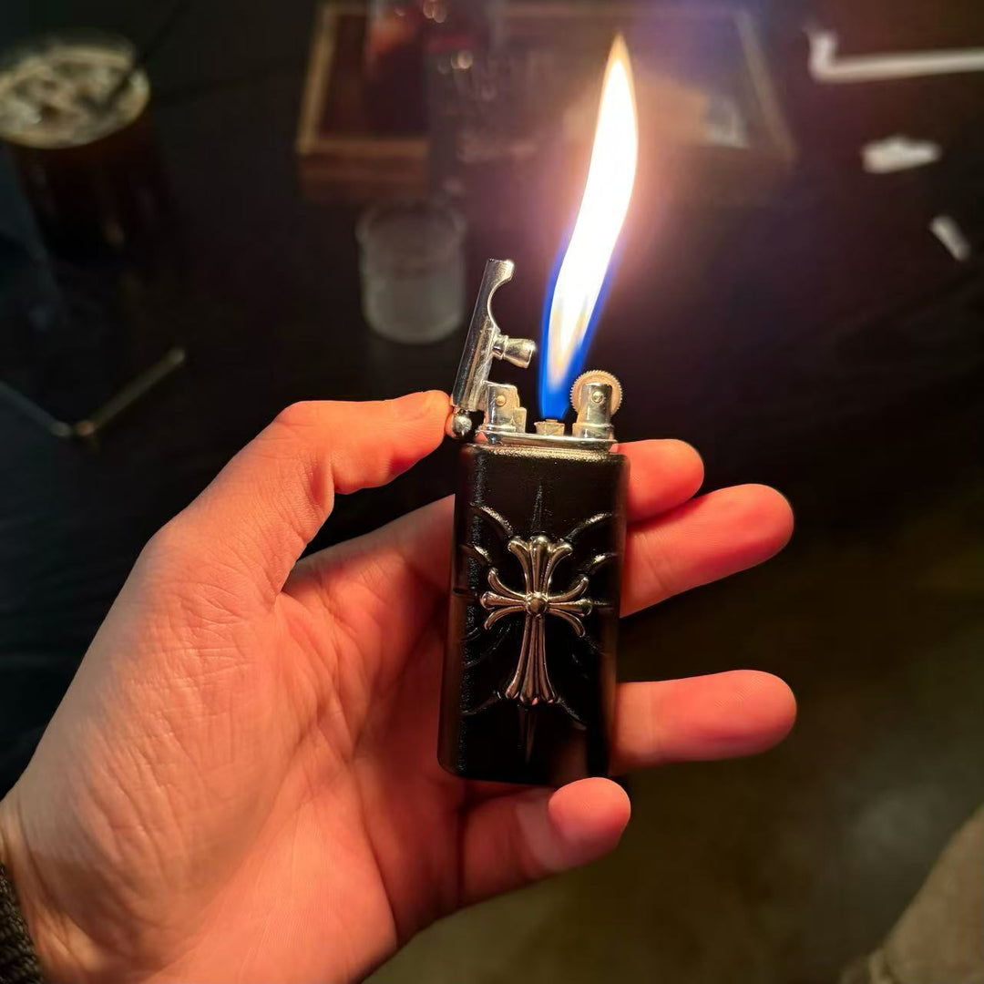 Chrome Hearts Dark Aesthetic Lighter with Cross Motif
