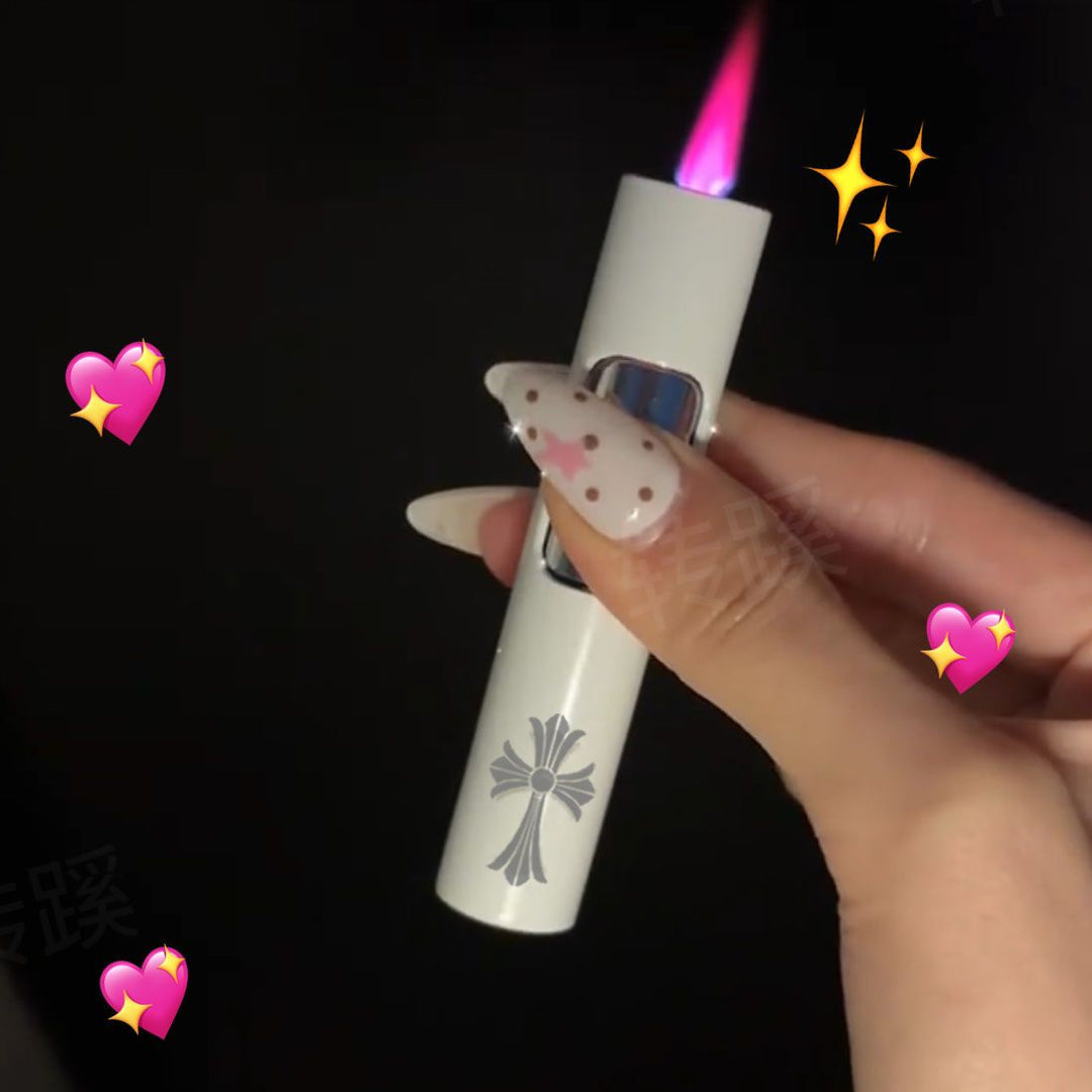 Chrome Hearts Style Pink Flame Torch Lighter