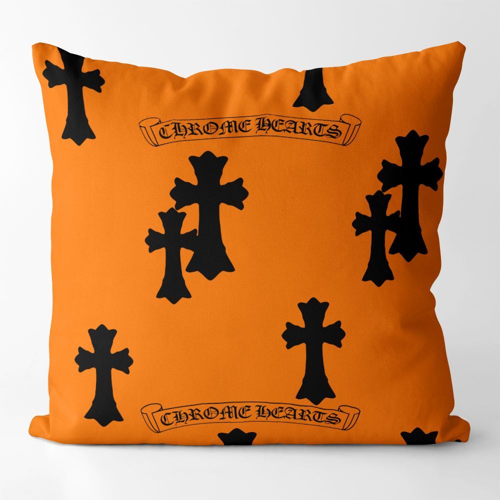 Chrome Hearts-Inspired Black & White Cushion