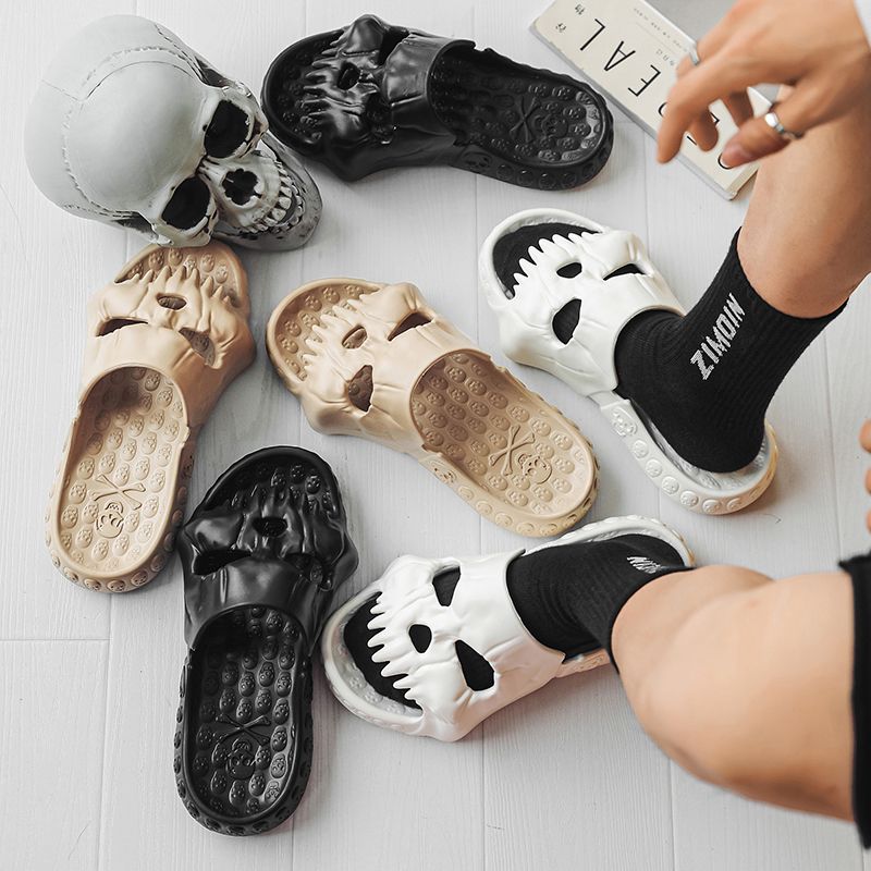 Halloween skull slippers